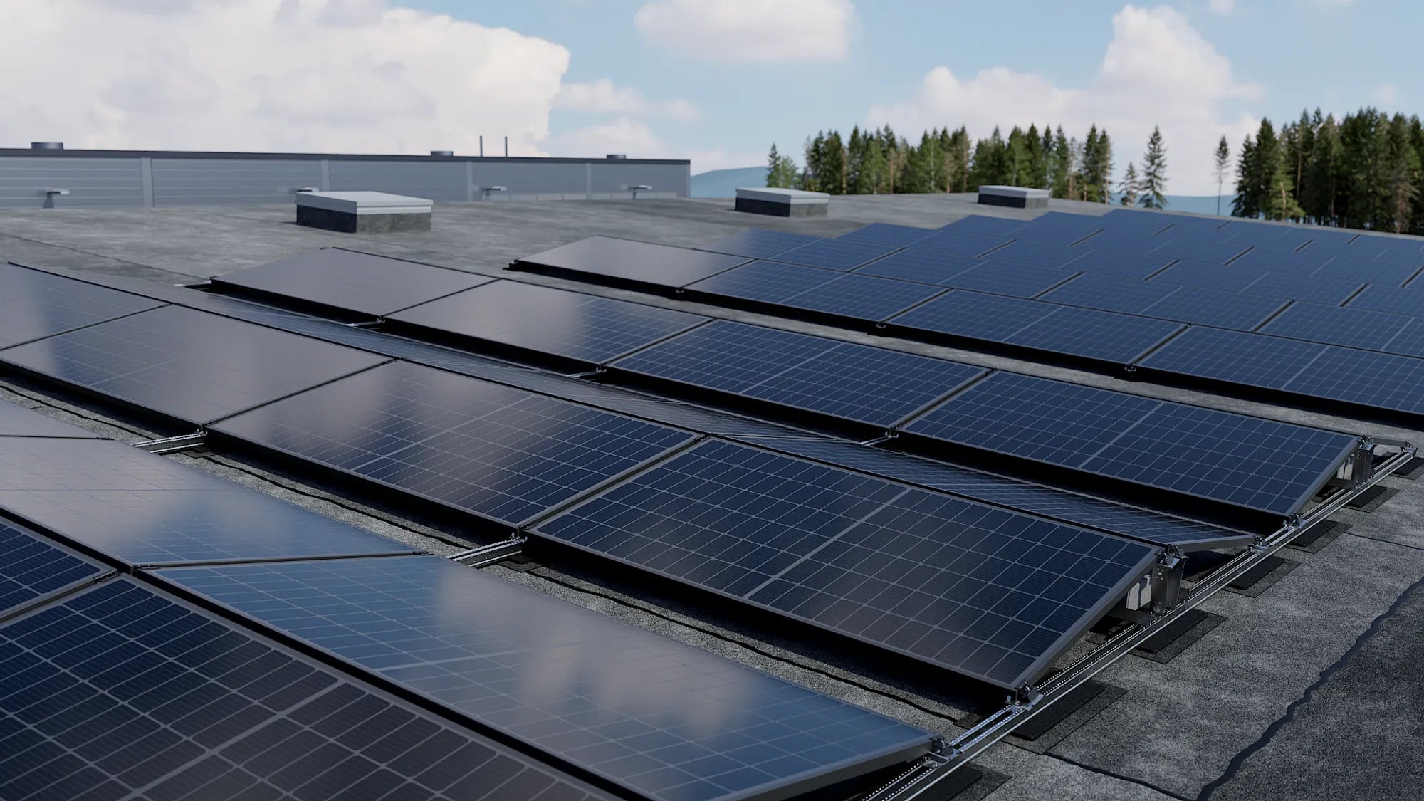 Mounting system for flat roofs – Bitumen – Infästningssystem för solpaneler
